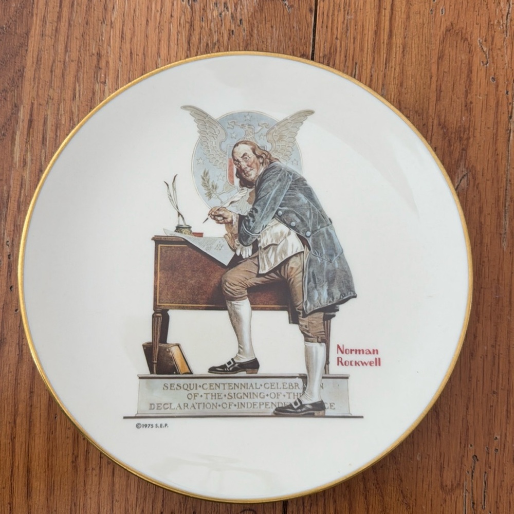 Norman Rockwell 1976 Limited Edition Collectors Plate - Benjamin Franklin